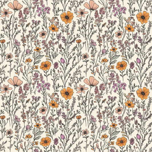 Wildflowers Digital Seamless Pattern