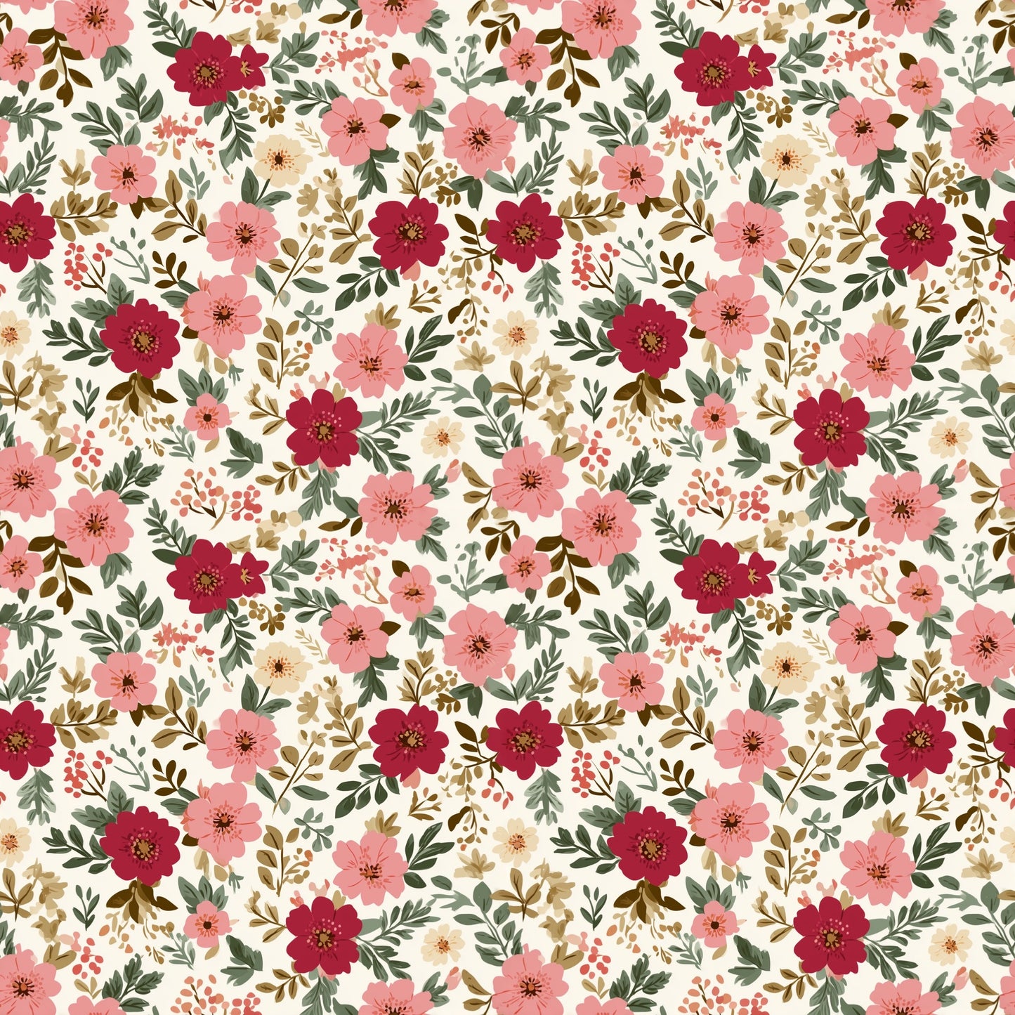 Willow Floral Digital Seamless Pattern