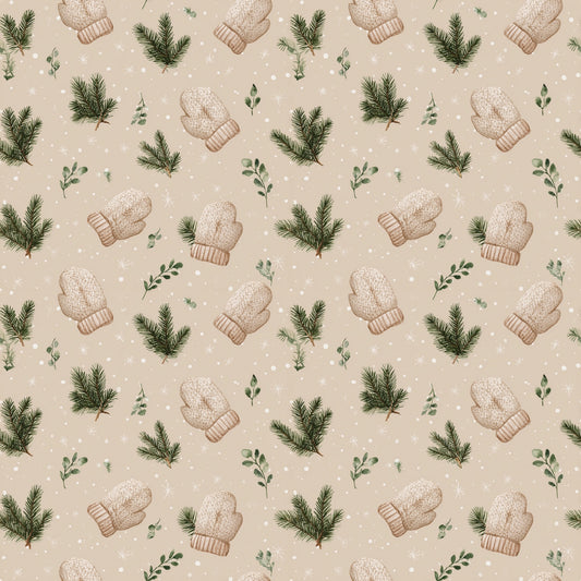 Winter Mittens Digital Seamless Pattern