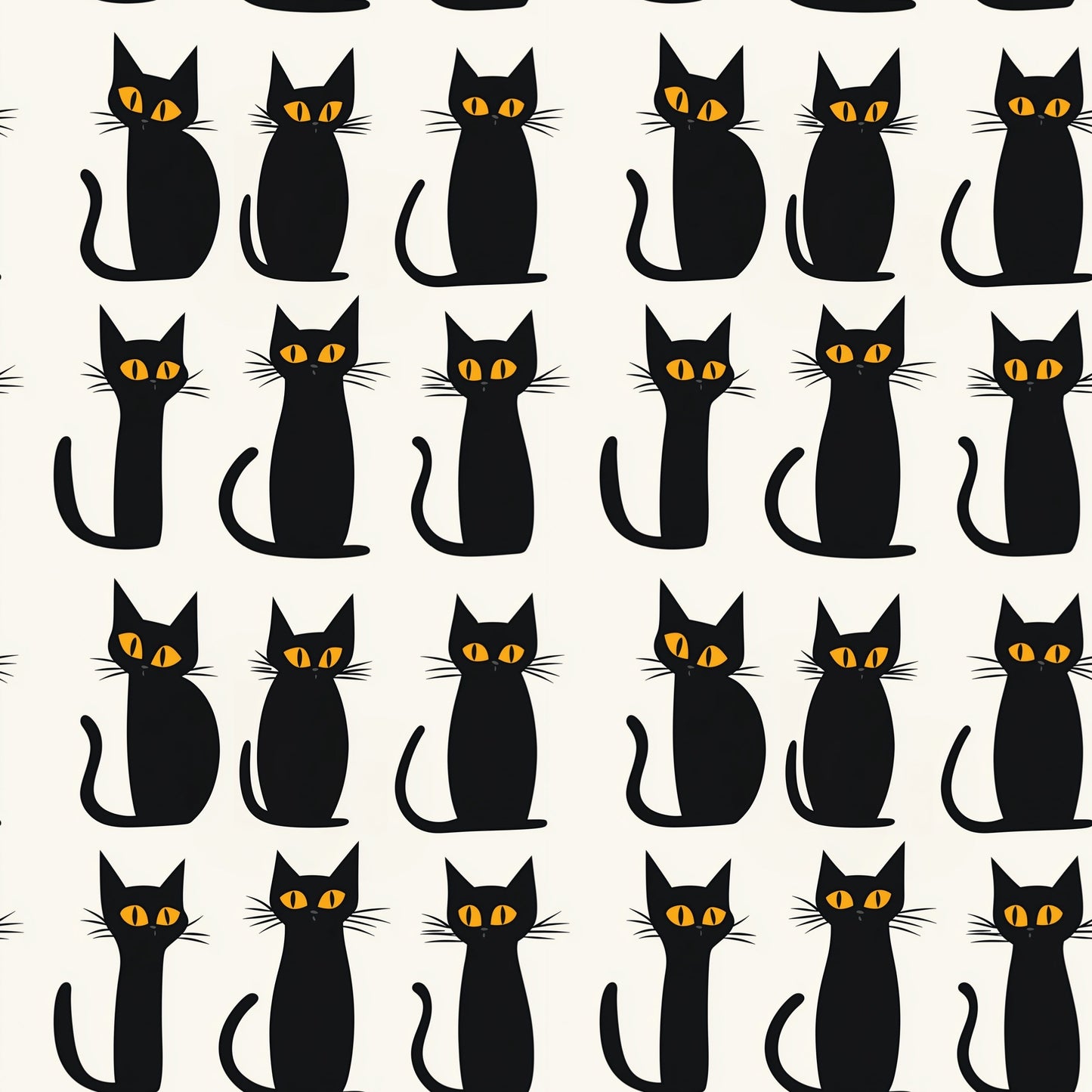 Witches Cat Digital Seamless Pattern
