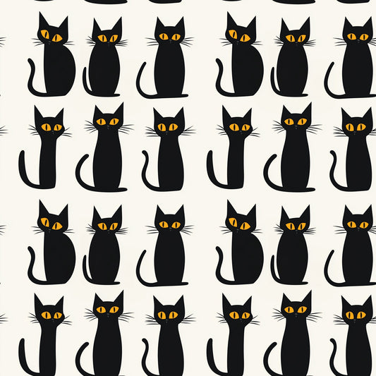 Witches Cat Digital Seamless Pattern