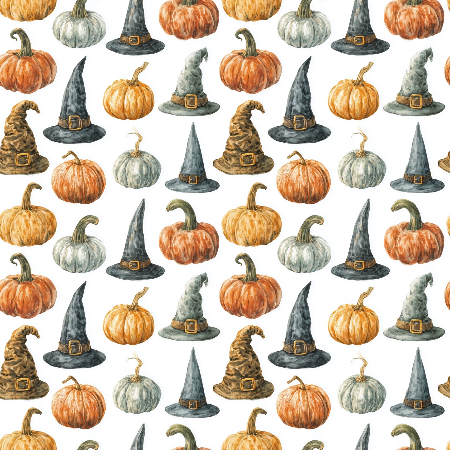 Witches & Pumpkins Digital Seamless Pattern