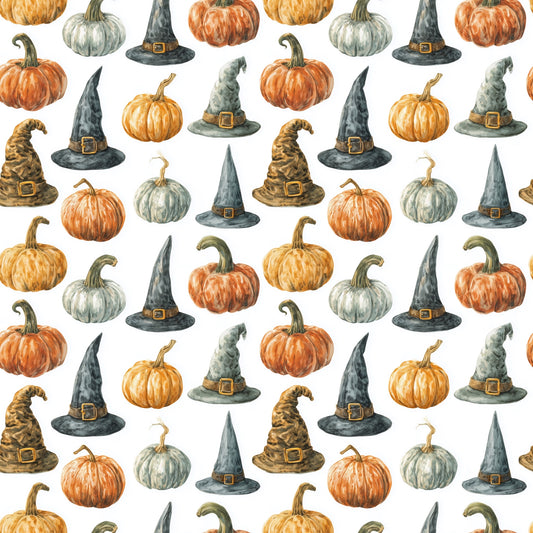 Witches & Pumpkins Digital Seamless Pattern
