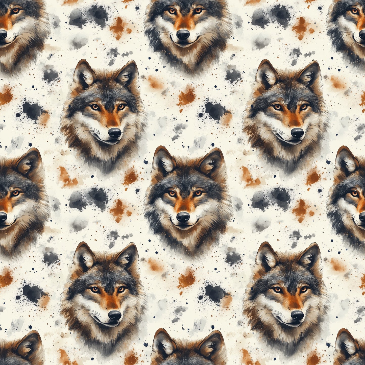 Wolves Digital Seamless Pattern