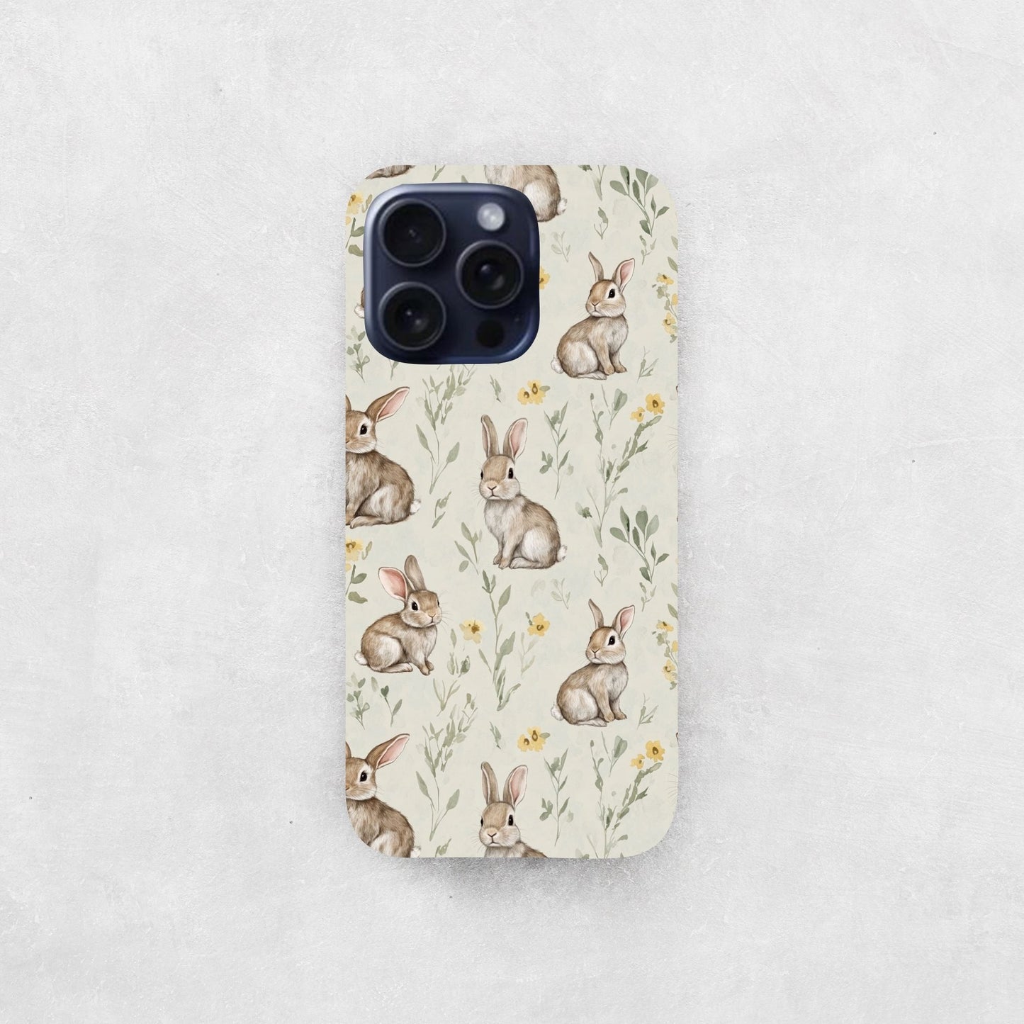 Woodland Bunnies Digital Seamless Pattern