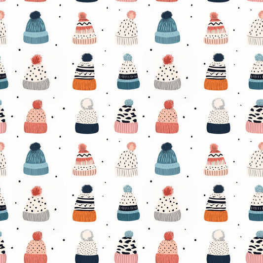 Woolly Hats Digital Seamless Pattern