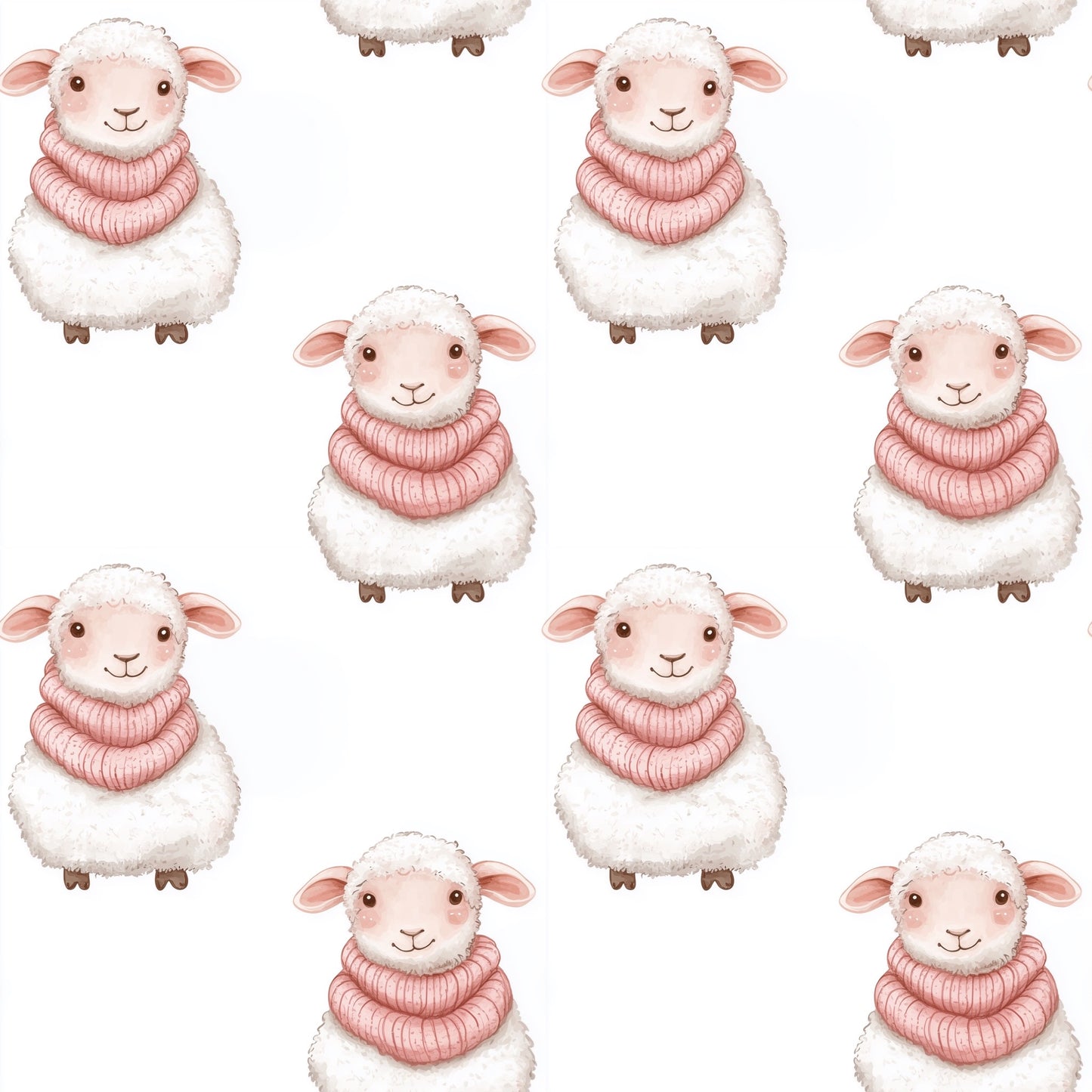 Woolly Sheep Digital Seamless Pattern