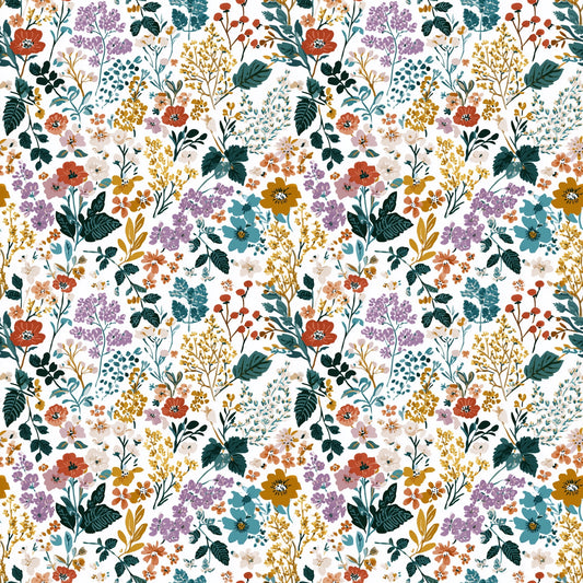 Wren Floral Digital Seamless Pattern