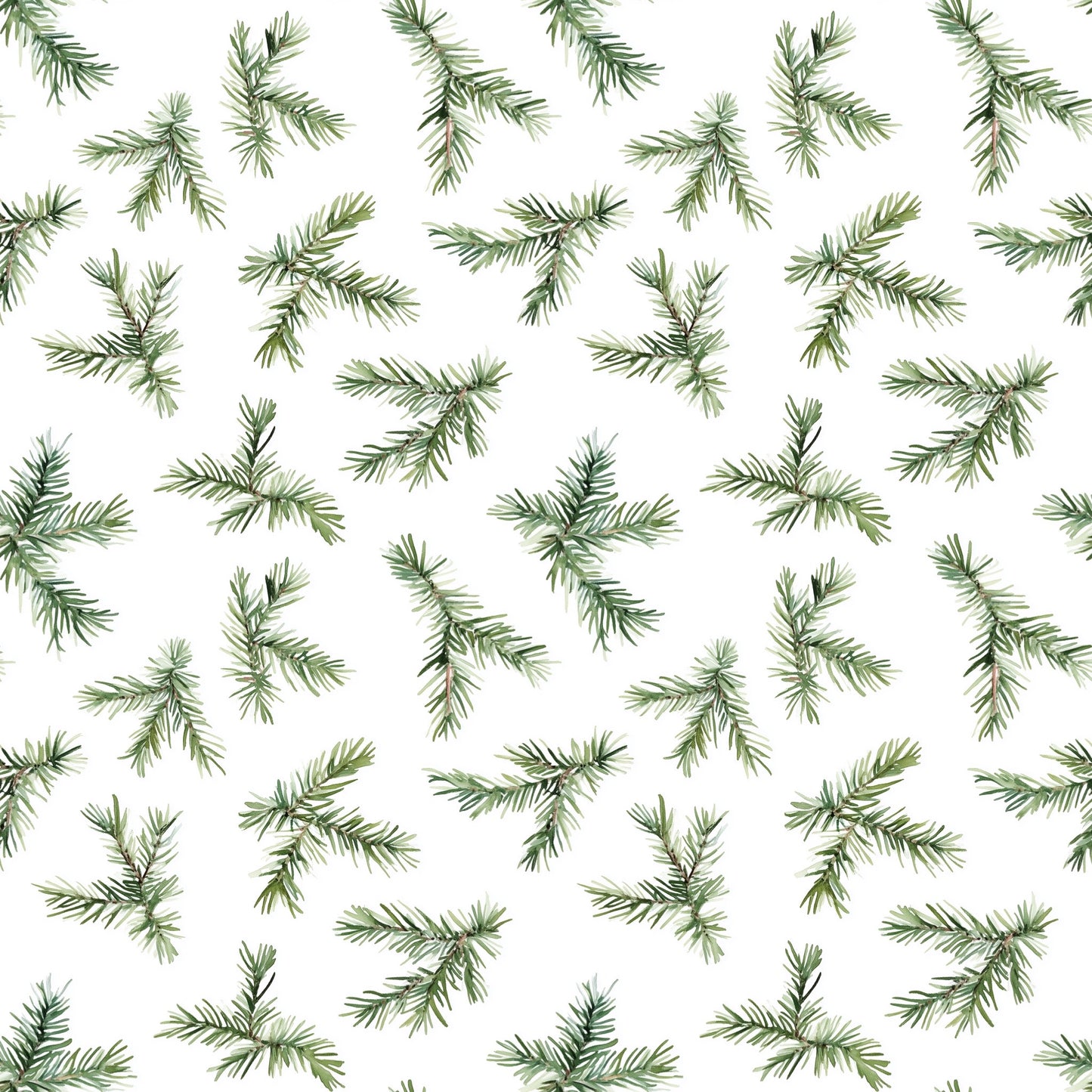 Christmas Tree Branches Digital Seamless Pattern