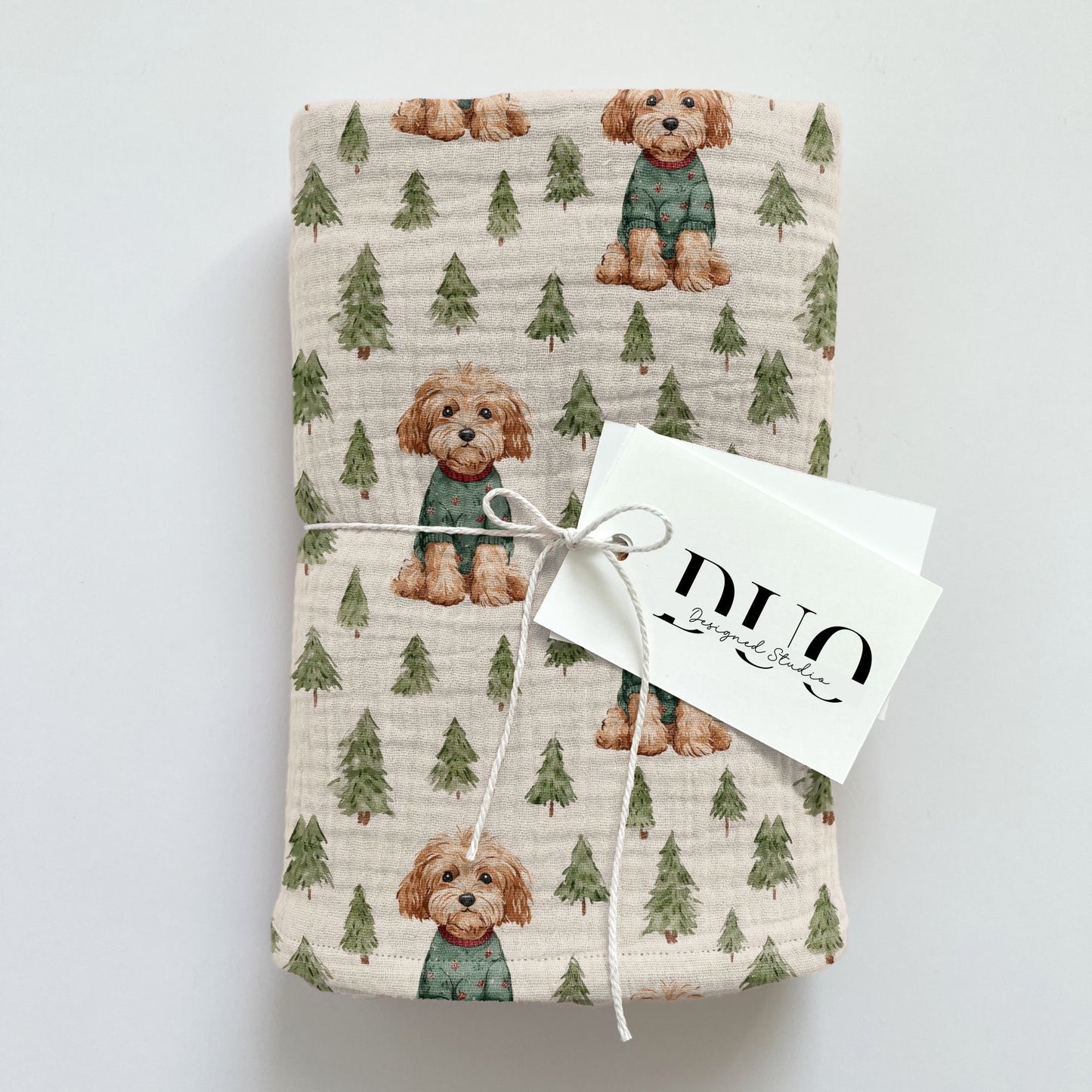 Christmas Cockapoo Digital Seamless Pattern