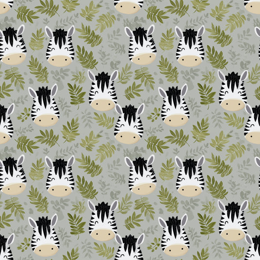 Zebra Faces Digital Seamless Pattern